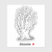 Clavaire Jaune Mushroom Sticker (Blatt)