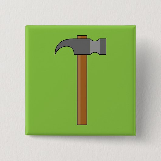 Claw Hammer Cartoon Button (Vorderseite)