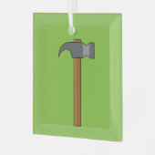 Claw Hammer Cartoon Ornament Aus Glas (Vorderseite links)