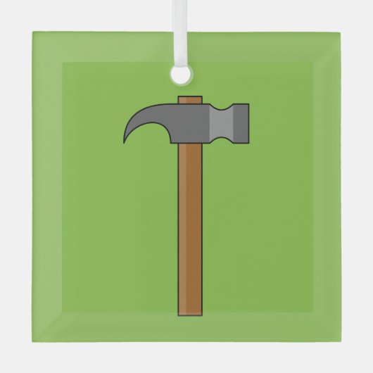 Claw Hammer Cartoon Ornament Aus Glas (Vorderseite)