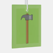 Claw Hammer Cartoon Ornament Aus Glas (Vorderseite Rechts)