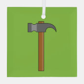 Claw Hammer Cartoon Ornament Aus Glas (Rückseite)