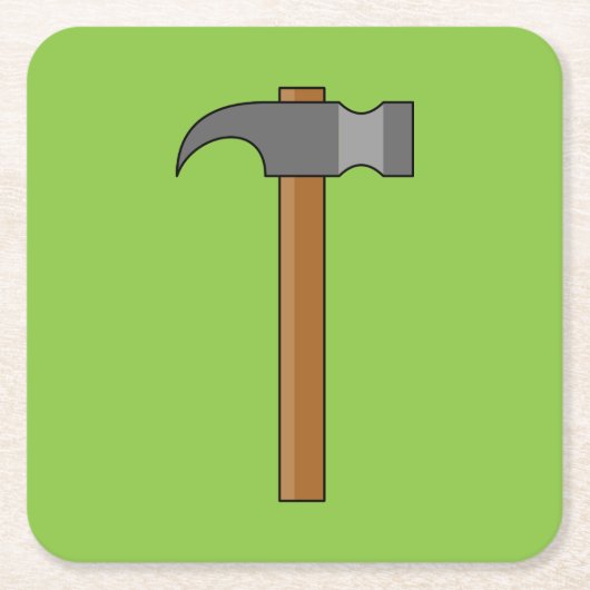 Claw Hammer Cartoon Rechteckiger Pappuntersetzer (Vorderseite)