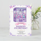 Claw machine arcade party invitation einladung (Stehend Vorderseite)
