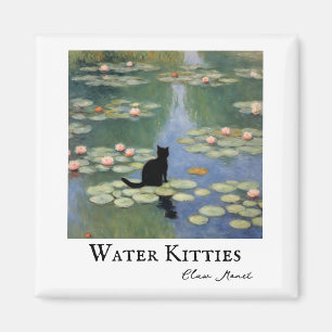 Claw Monet Water Lilies Cat Pond Magnet