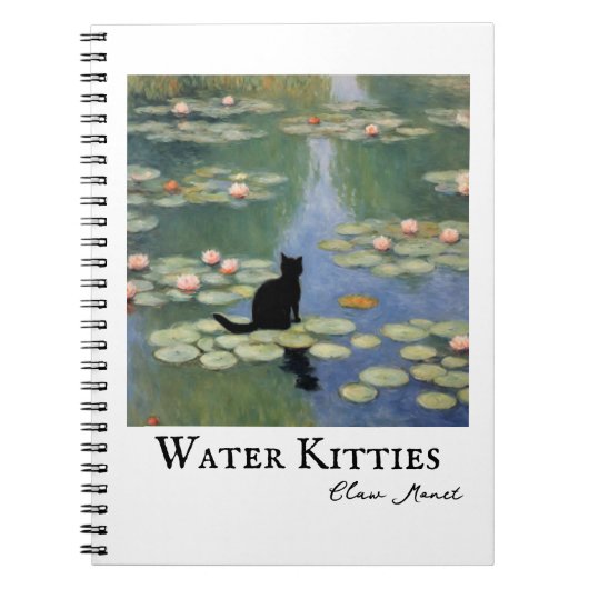 Claw Monet Water Lilies Cat Pond Notizblock (Vorderseite)