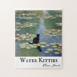 Claw Monet Water Lilies Cat Pond Puzzle