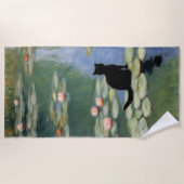 Claw Monet Water Lilies Cat Pond Strandtuch (Vorderseite)