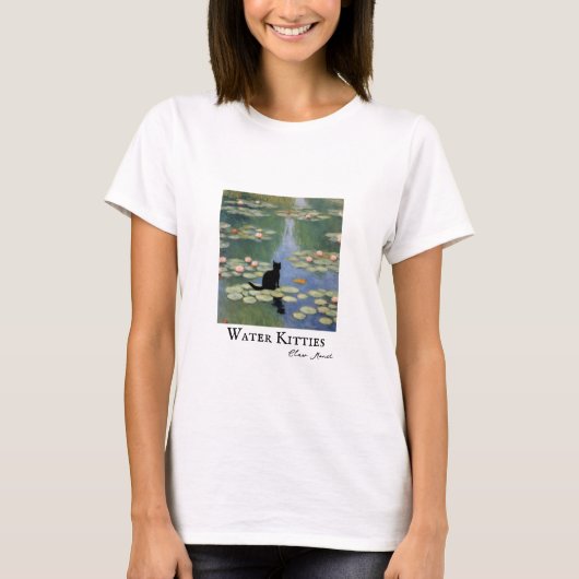 Claw Monet Water Lilies Cat Pond T-Shirt (Vorderseite)