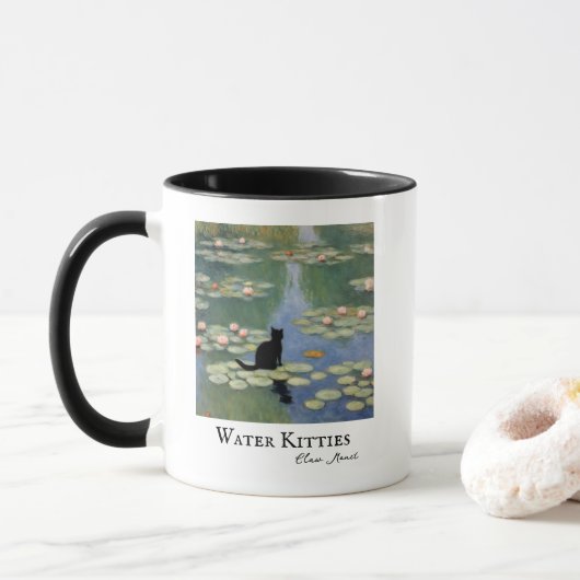 Claw Monet Water Lilies Cat Pond Tasse (Mit Donut)