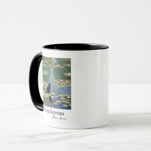 Claw Monet Water Lilies Cat Pond Tasse (Vorderseite Links)