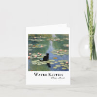 Claw Monet Water Lilies Cat Sympathy Card