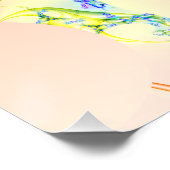 Claw | Orange und Gelbes Fraktal Art Poster (Ecke)