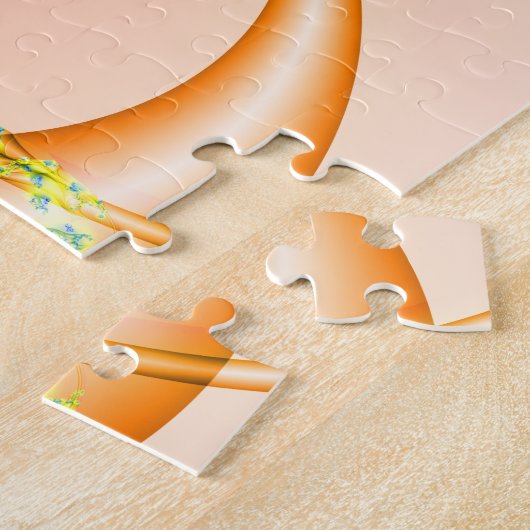 Claw | Orange und Gelbes Fraktal Art Puzzle (Seite)