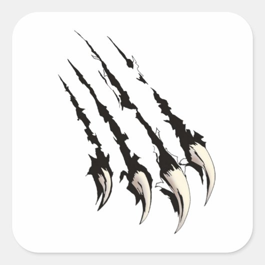 Claw Scratch - Mysteriöses Tier Quadratischer Aufkleber (Vorderseite)
