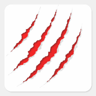 Claw Scratch - Mysteriöses Tier Quadratischer Aufkleber