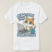 Claw-some Coder Anime Cat T - Shirt - Funny Progra (Design vorne)
