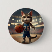 Claw-some Hoops: Der Fearless Cat Basketballer Button (Vorderseite)