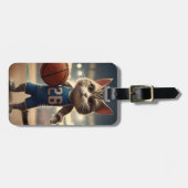 Claw-some Hoops: Der Fearless Cat Basketballer Gepäckanhänger (Vorderseite horizontal)