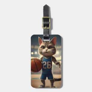 Claw-some Hoops: Der Fearless Cat Basketballer Gepäckanhänger