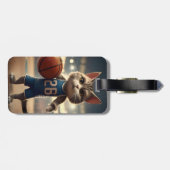 Claw-some Hoops: Der Fearless Cat Basketballer Gepäckanhänger (Rückseite horizontal)