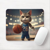 Claw-some Hoops: Der Fearless Cat Basketballer Mousepad (Mit Mouse)