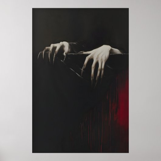 Clawed Hands Dracula Vampire Print, Gothic Art Dar Poster (Vorne)