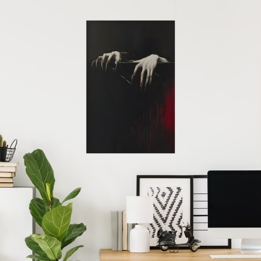 Clawed Hands Dracula Vampire Print, Gothic Art Dar Poster (Heimbüro)