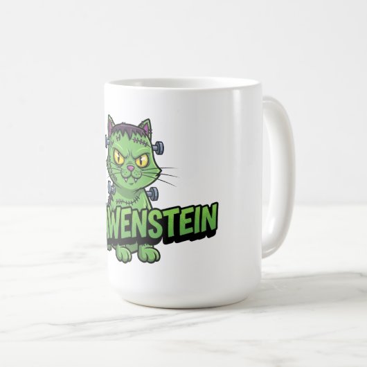 Clawenstein Green Halloween Cat Kaffeetasse (VorderseiteRechts)