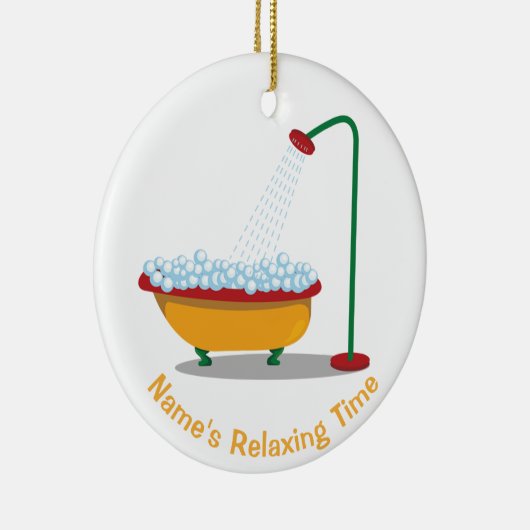 Clawfoot Wanne u. Blasen-Rot u. Gold Keramik Ornament (Rechts)