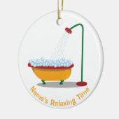 Clawfoot Wanne u. Blasen-Rot u. Gold Keramik Ornament (Links)