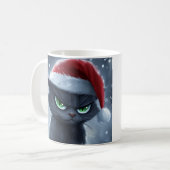 'Claws Humbug' Grumpy Christmas Cat Coffee Cup Kaffeetasse (Vorderseite Links)