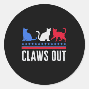 Claws Out Childless Cat Lady Shirt Childless Cat L Runder Aufkleber