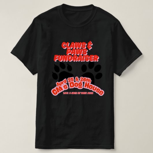 Claws & Paws Fundraisers - The List T-Shirt (Design vorne)