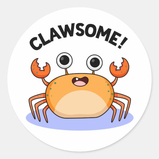 Clawsome Funny Phantastisch Crab Pub Runder Aufkleber (Vorderseite)