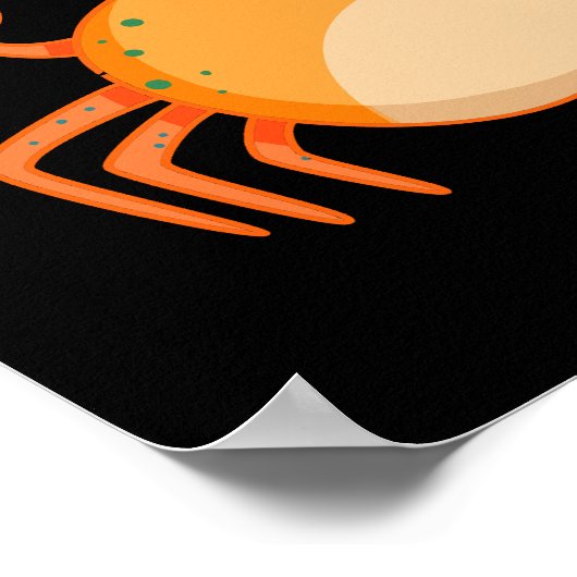 Clawsome Funny Phantastisch Crab Pun Dark BG Poster (Ecke)