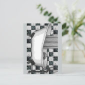 CLAWTUB BATH GRAY POSTKARTE (Stehend Vorderseite)