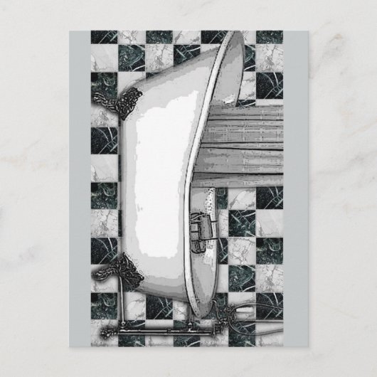 CLAWTUB BATH GRAY POSTKARTE (Vorderseite)