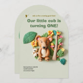 Clay Art Bear Familie Geburtstag Einladung (Vorne/Hinten)