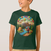 Clay Art “Born to Roam” Camping Adventure Scene T-Shirt (Vorderseite)