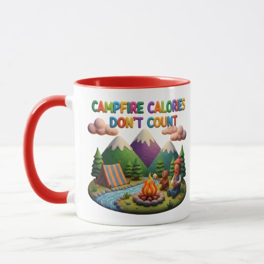 Clay Art “Campfire Calories Don’t Count” Scene Tasse (Links)