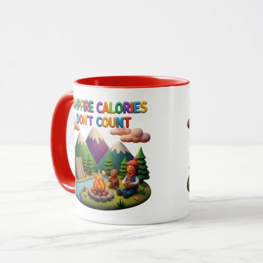 Clay Art “Campfire Calories Don’t Count” Scene Tasse (Vorderseite Links)
