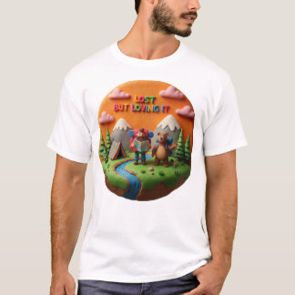 Clay Art “Lost but Loving It” Camping Scene T-Shirt