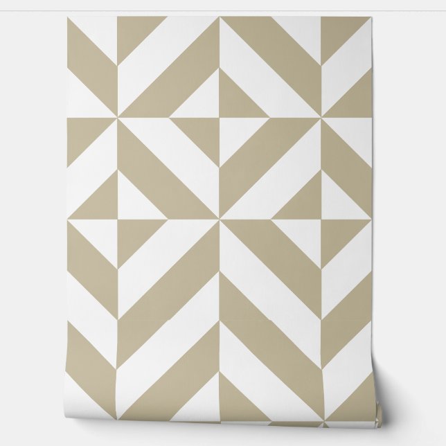 Clay Beige Geometric Deco Cube Tapete (Abrollen)