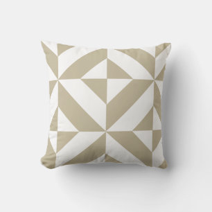 Clay Beige Geometric Deko Cube Pattern Kissen