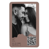 Clay Blush Paar Foto QR Code Hochzeit Magnet (Vertikal)