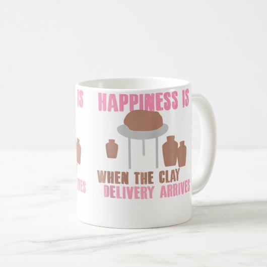 Clay Delivery Happiness Pottery Design Kaffeetasse (VorderseiteRechts)