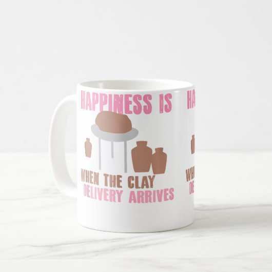 Clay Delivery Happiness Pottery Design Kaffeetasse (Vorderseite Links)