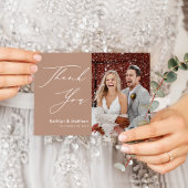 Clay Elegant Script Modernes Foto Hochzeit Vielen  Postkarte