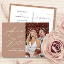 Clay Elegante Script Modernes Foto Save the Date